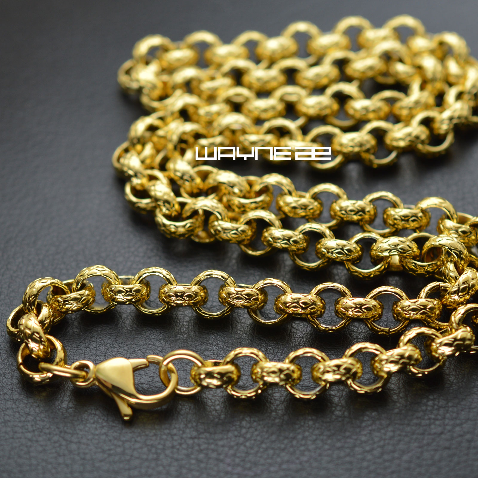 

n308-Gold tone 50cm,60cm,70cm Length Men Women Solid ring link Necklace Chain