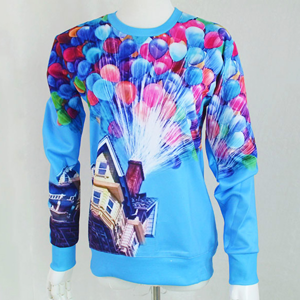 Gros-Nouvelle mode femmes vêtements pulls ballon mouche impression film "UP" film bande dessinée 3d sweat hommes galaxy amant hoodies