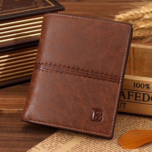 

Men Leather Bifold Credit ID Card Holder Wallet Clutch Billfold Purse, As picture