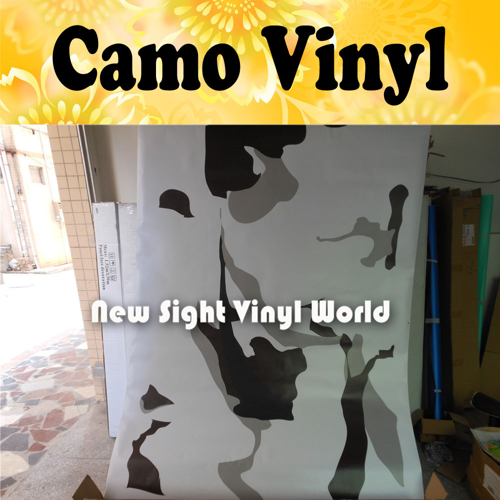 

Jumbo Elite White Camo Vinyl Wrapping Large Snow Urban Camo Vinyl Car Styling Arctic Camouflage Car Sticker Size:1.50*30m/Roll