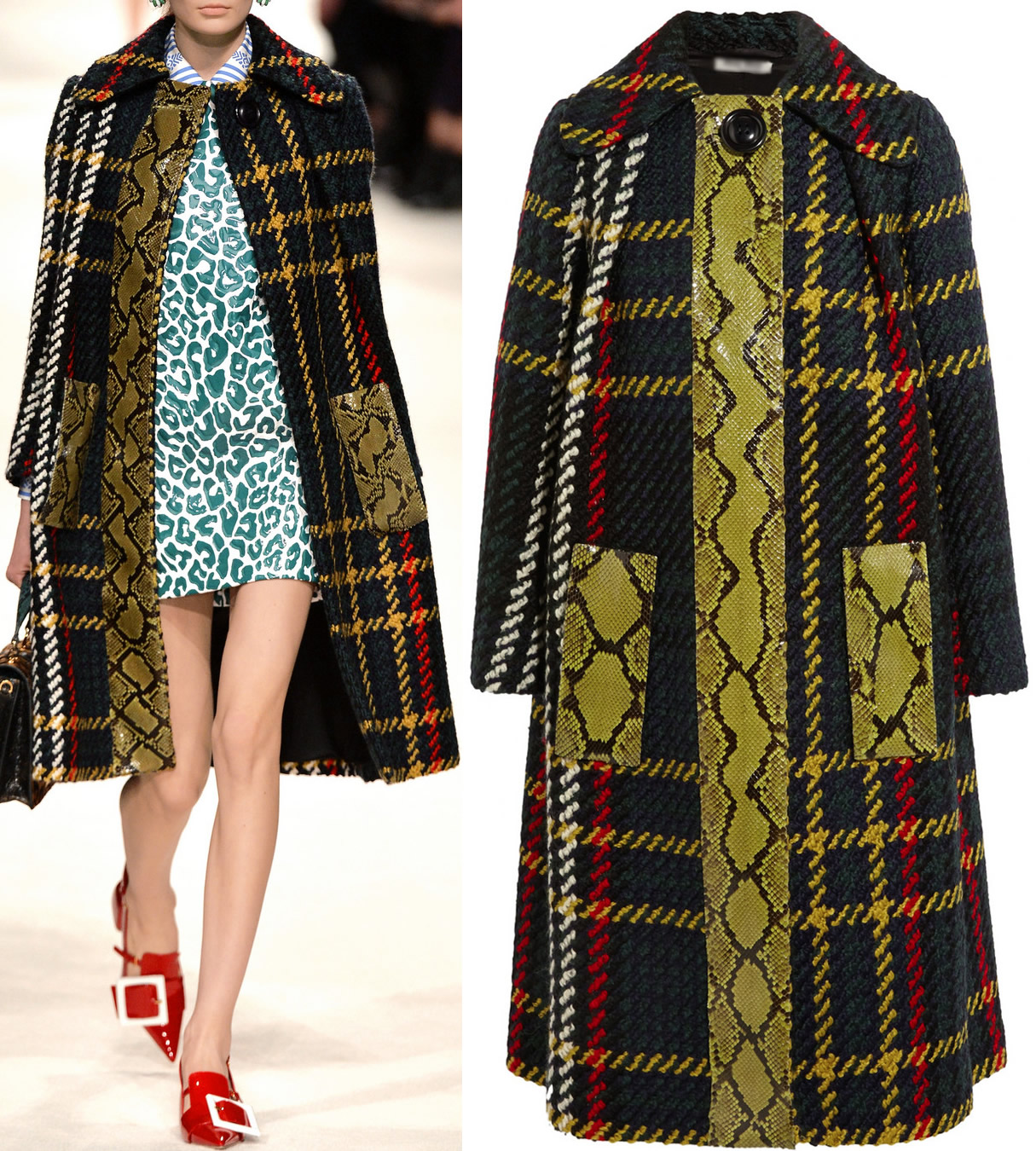 

Fashion Plaid Gird Print Women Coat Covered Button Trench 15100905, As pictures