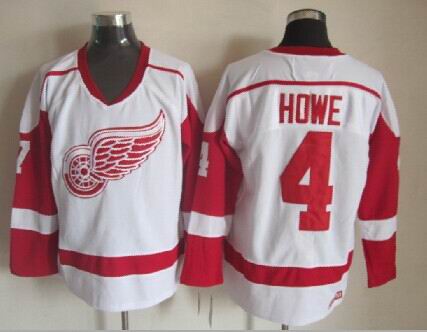 

Top Quality ! 2016 Men Detroit Red Wings Ice Hockey Jerseys Cheap 4 Gordie Howe Authentic Retro Vintage CCM Stitched Jerseys Mix Order, White
