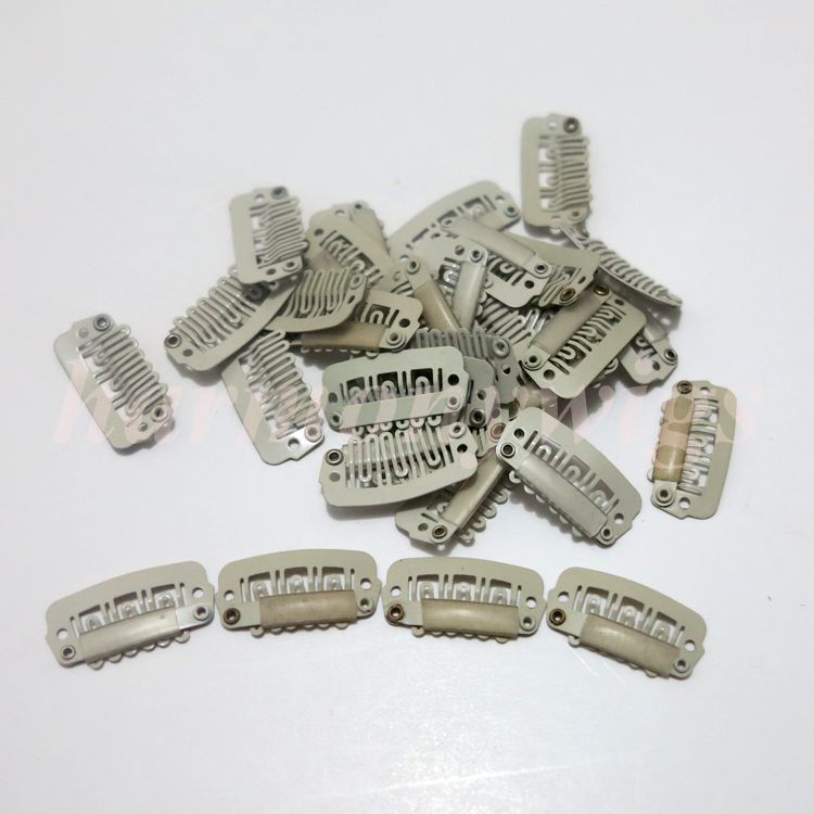 

Hair extenion Clips snap clips for hair extensions/wigs/hair weft 2.3cm 6 teeth stainless steel 6colors