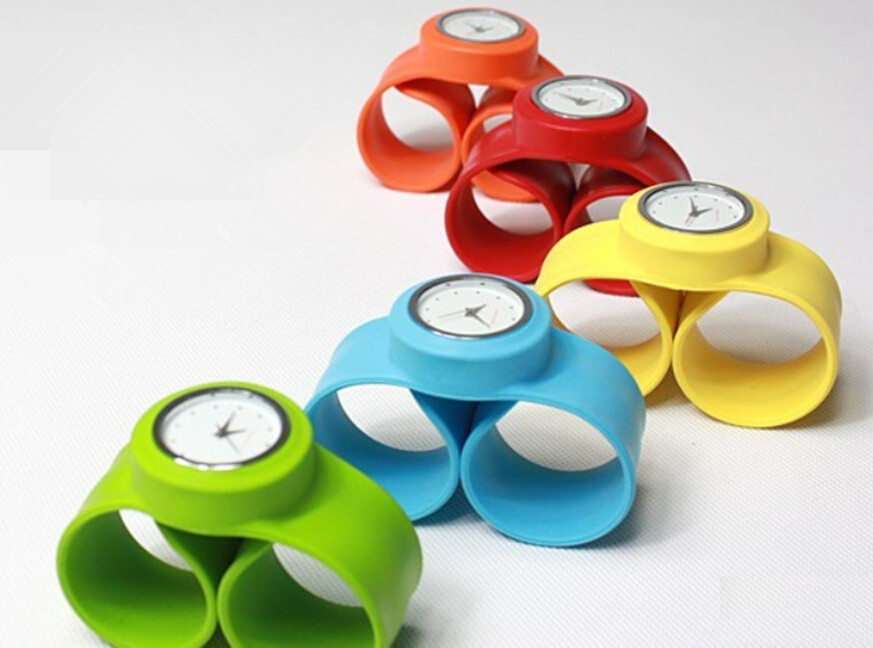 

When volume Shu silicone ring pops watch, children and adolescents fun watches, fashion quartz watch multicolor, Slivery;brown
