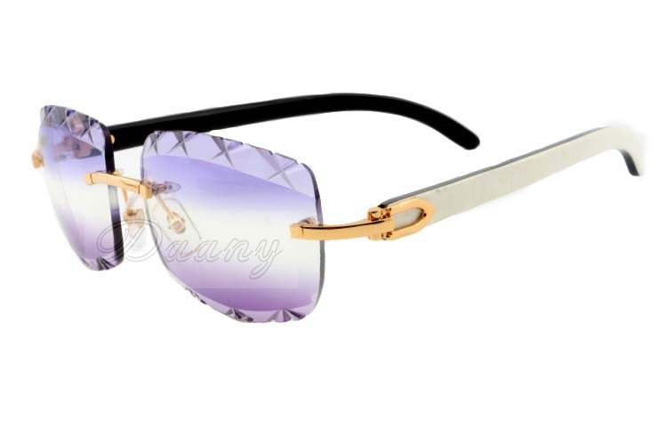 

Factory direct new color carved lenses, high-quality carved sunglasses 8300756 natural black and white horns sunglasses, size: 56-18-140mm