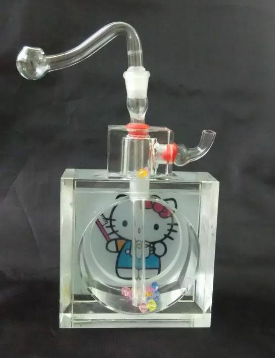 

Wholesale free shipping--------2015 new k9 cartoon crystal glass Hookah 15 * 8.5cm, presented a full accessories