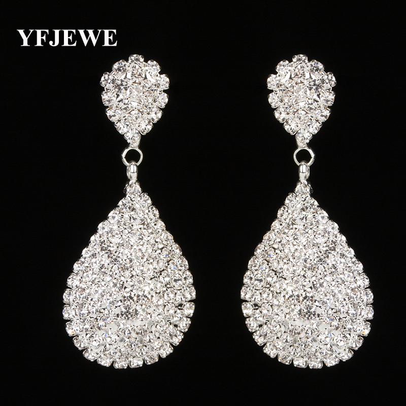 

2018 New Style Gold and Silver Drop Dangle Earrings with Full Crystal Bridal Wedding Jewelry Earring Wholesale E275