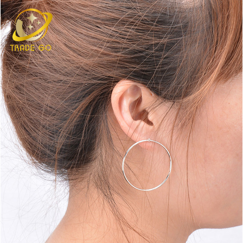 

silver gold color hoop earrings for women hoops orecchini cerchio boucles d'oreilles cercles women huggie big circle