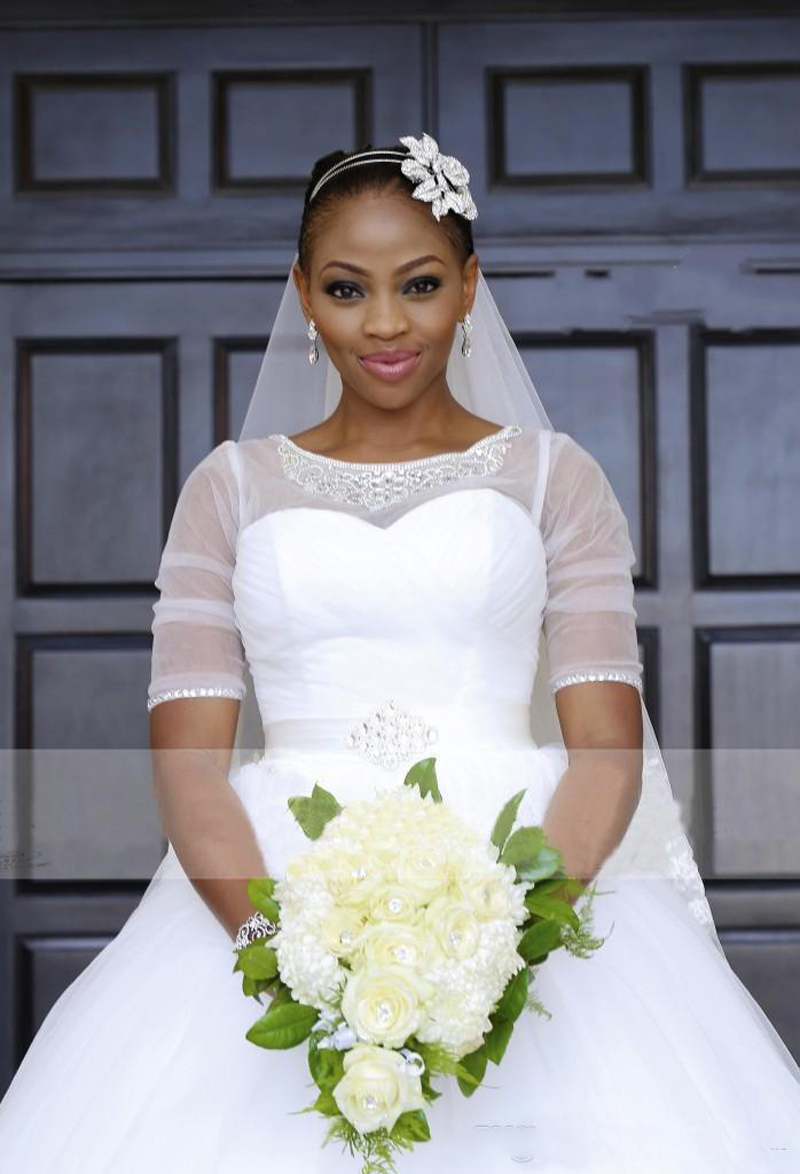 

2018 New Rich African Mermaid Long Sleeve Wedding Dresses Plus Size Court Train Bridal Gowns Organza Ruffles Tiered Skirt Bridal Dress, Same as image