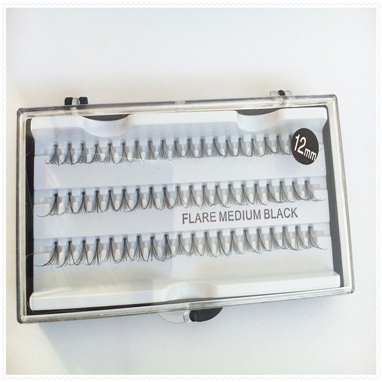 60pcs/set False Eyelashes 12mm Individual Lashes Extension Gorgeous Charming Eyelash Handmade Fake Eyelashes Flare Black Lashes Eyes Makeup-image-372848963