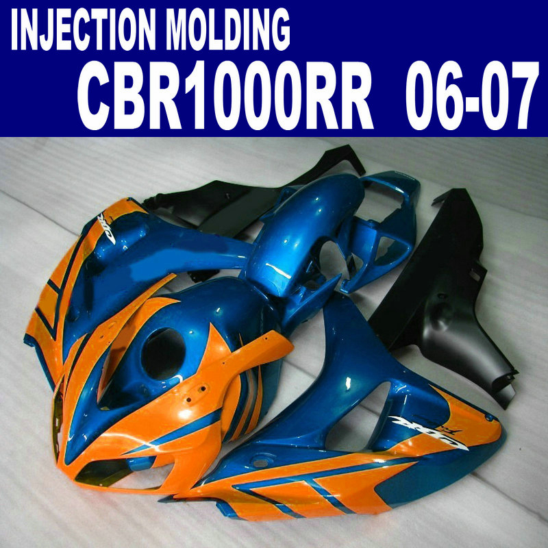 

Injection molding ABS full fairing kit for HONDA 2006 2007 CBR1000RR 06 07 bodywork CBR 1000 RR black orange blue fairings set AQ68, Same as the picture shows