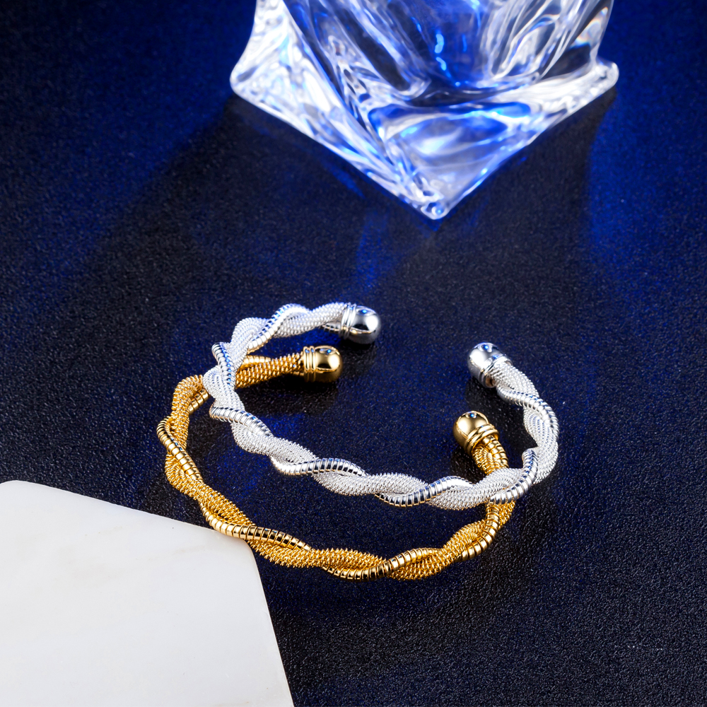 

10pcs/lot hot gift factory price 925 silver charm bangle Twisted snake bone 18K gold bracelet fashion jewelry 1821