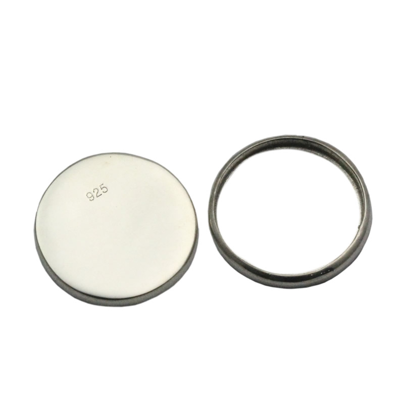 

Beadsnice sterling silver bezel setting round blank cabochon bezel for cufflink ring or pendant making wholesale findings ID 33778 33779