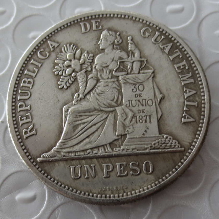 

GUATEMALA 1895 1 PESO Copy Coin High Quality