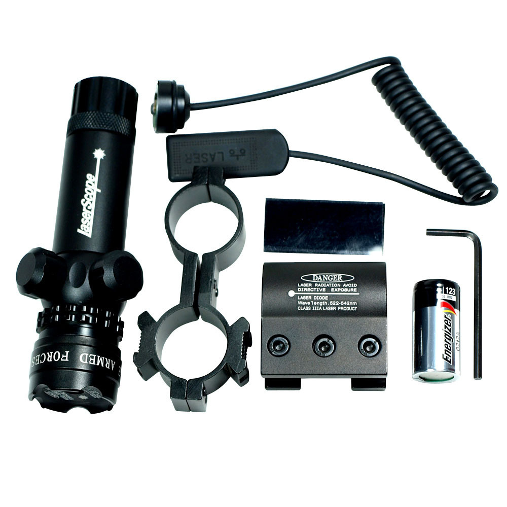 

Hunting 532nm Green Dot Laser Sight W/20mm rail Barrel Mount Remote Switch