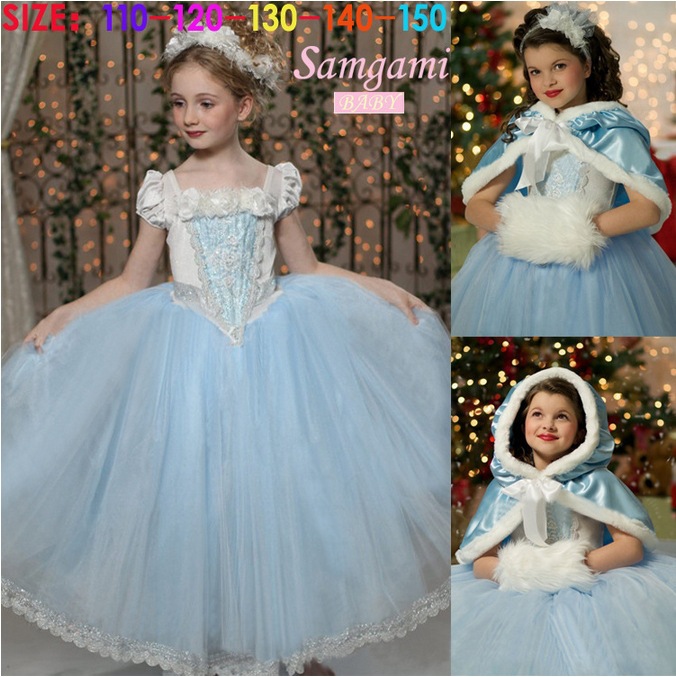 

Girls Fashion Cinderella Dress Baby Halloween Cosplay Dresses Children clothes Baby Princess dress Girl Party Dress Skirts Clothing CN G006, Wathet blue