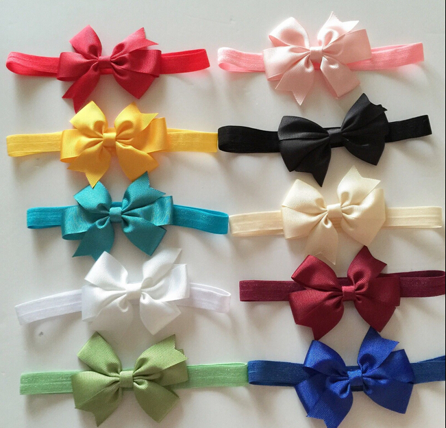 

baby girls bow 3 3 headband 10 colors ribbon bowknot baby girl kids headbands hair accessories 30pcs new arrival, Multi-color