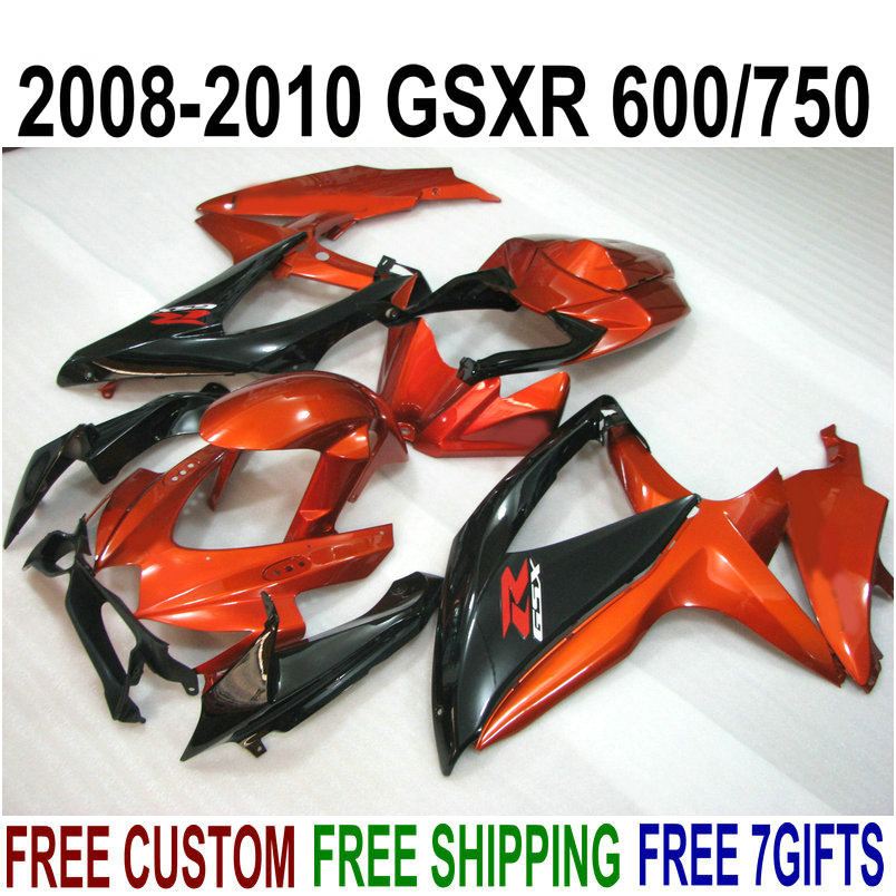 

High quality ABS fairing kit for SUZUKI GSXR750 GSXR600 2008-2010 K8 K9 copper black fairings set GSXR600/750 08 09 10 FA6, Same as the picture shows