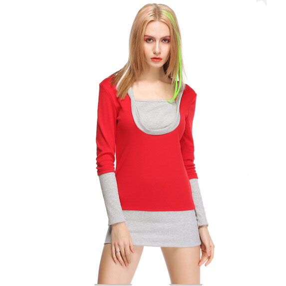 

Women Autumn Cotton Hoodies Patchwork Pullover with Caps Casual Outwears, Purple
