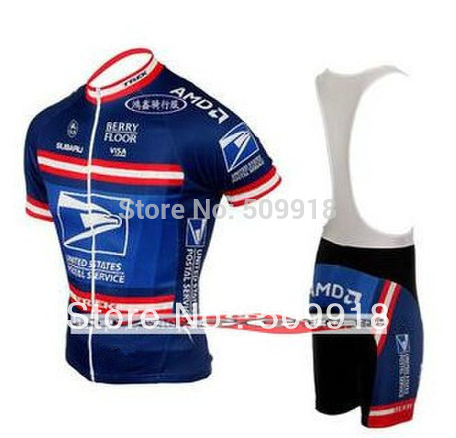 

Cycling clothing United States Postal team Cycling Jersey Sets Bike Clothing ropa ciclismo bike clothes ropa ciclismo Blue, Single bib shorts