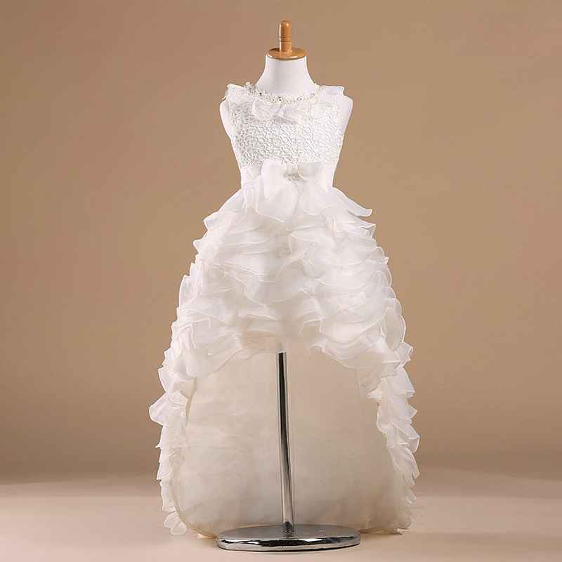 

2016 White Princess Flower Girl Pageant Dresses Kids Tulle Floor Length Communion Wedding Party Gown, Green