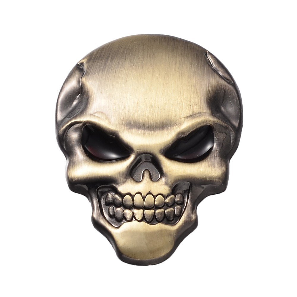 

Car 3D Awesome Skull All Metal Auto Truck Motorcycle Emblem Badge Sticker Decal Trimming Laptop Notebook Trim Self Adhesive