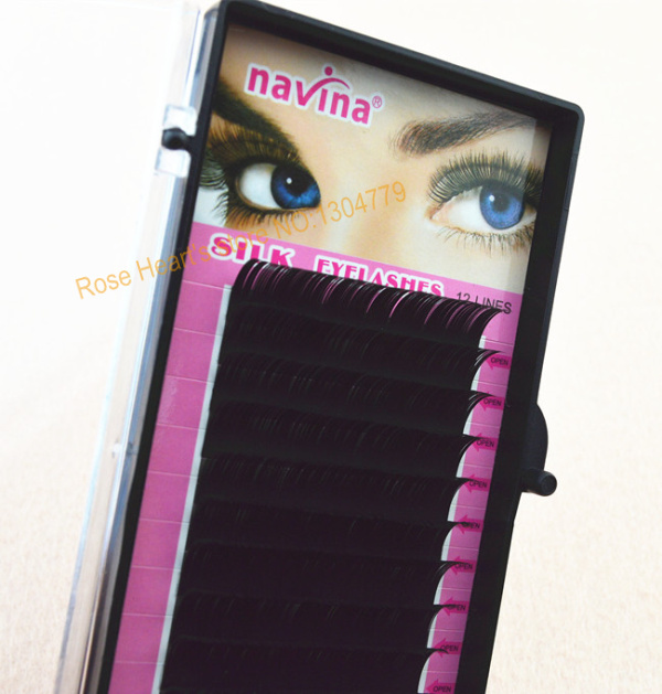 

Wholesale-4 Trays 14mm 12mm 10mm 8mm 0.15C C-Lash Curl Black Individual Silk False Eyelashes Eye Lash Extension Kit Set