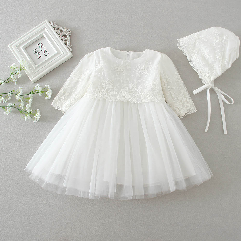 

3 to 24 months autumn lace dresses for baby Girls fall spring kids clothes, lovely clothes, long sleeve white clothing, R1AM710DS-03