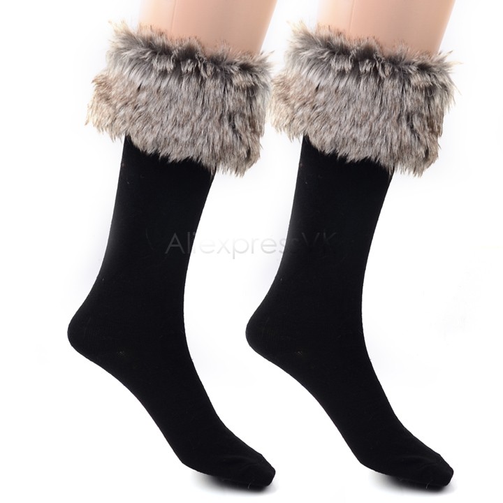 

Hot Sale !! Promotion Women Winter socks female Long Boot fit Faux Fur wool Knee socks b22 19333, Beige