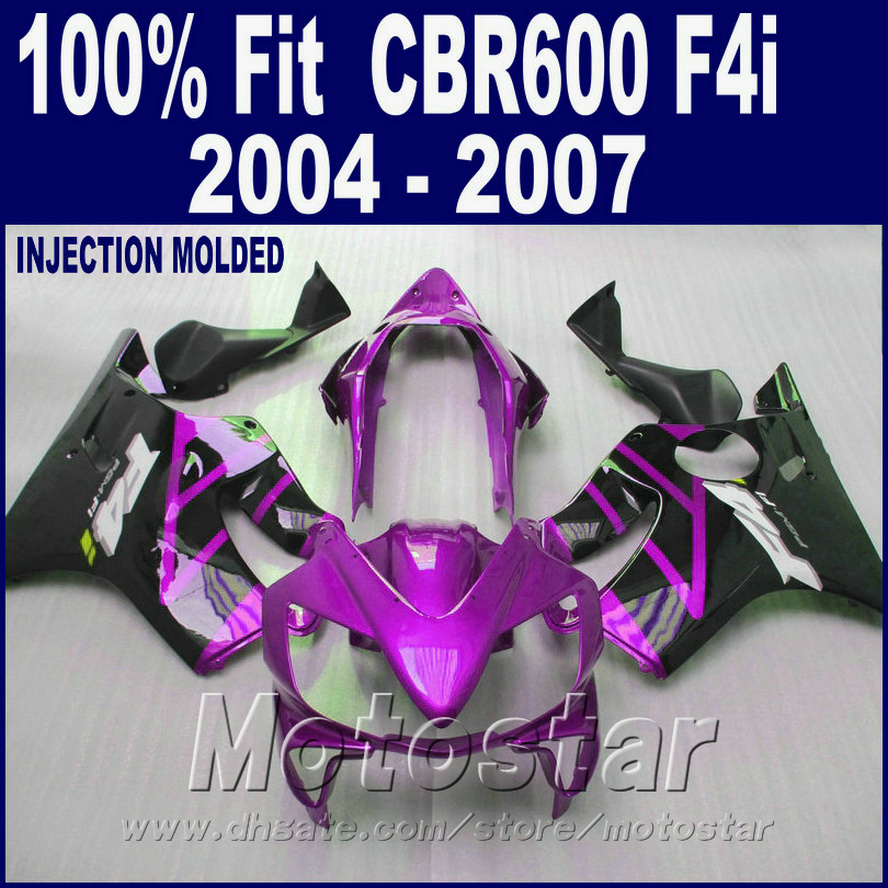 

Injection molding for HONDA CBR 600 F4i fairings 2004 2005 2006 2007 OEM cbr600 f4i 04 05 06 07 purple fairings kit FRTE, Same as picture