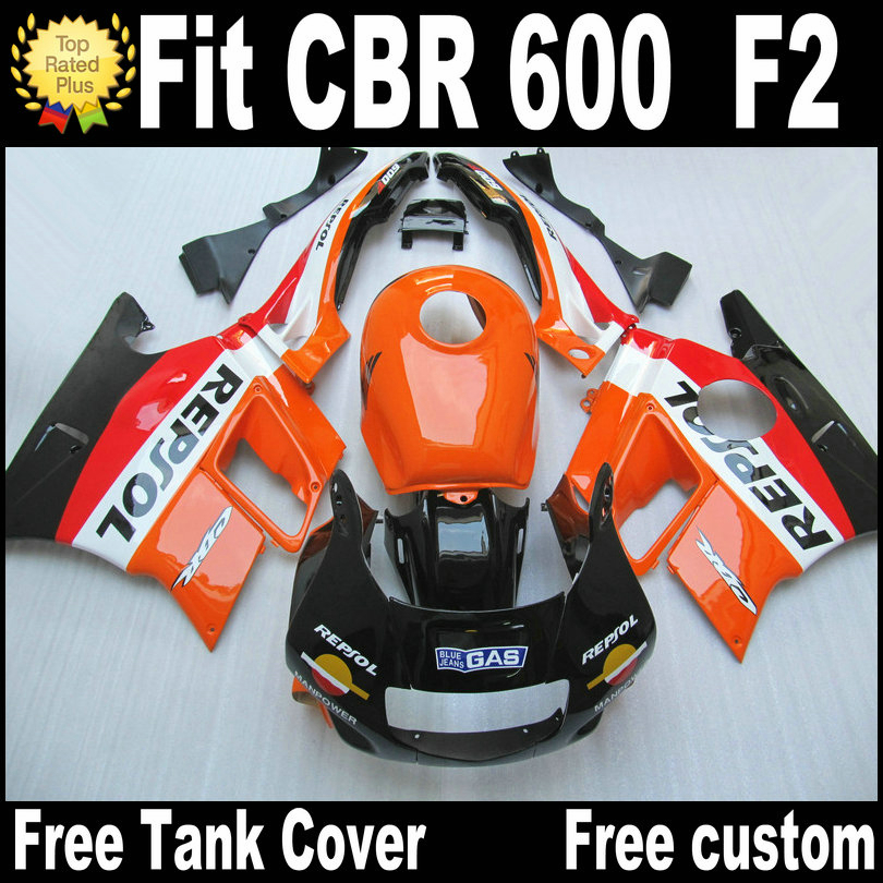 

7Gifts fairing kit for HONDA CBR 600 F2 1991 1992 1993 1994 orange black REPSOL body repair fairings CBR600 91-94 bodywork, Multi-color