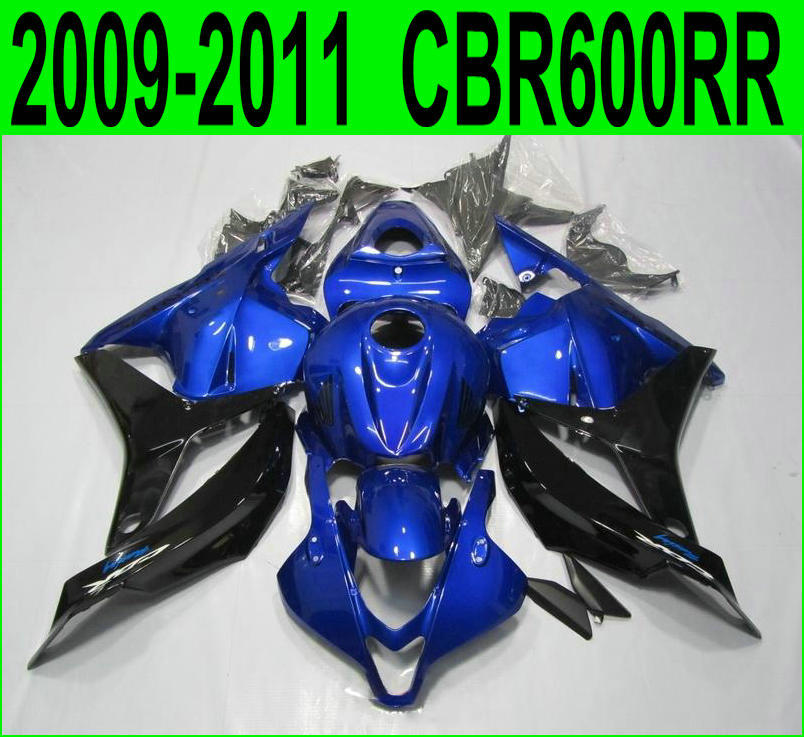 

Injection molding ABS Fit for Honda CBR600RR fairing kit 2009 2010 2011 black blue fairings CBR 600RR 09 10 11 YR52, Same as the picture shows