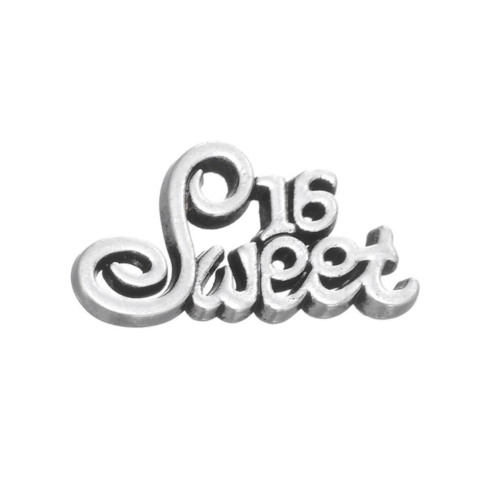 

Free shipping New Fashion Easy to diy 30pcs sweet 16 birthday gift decoration charm jewelry making fit for necklace or bracelet
