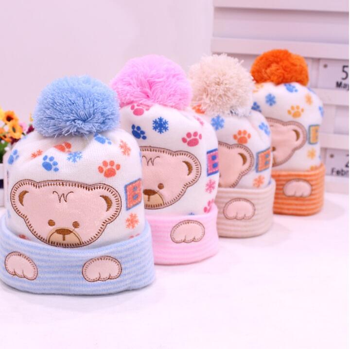 

Baby Hat Kids Winter Hats Newborn Cap Hot Super Soft Cashmere Beanie Bonnet For Boys Girls, As the pic