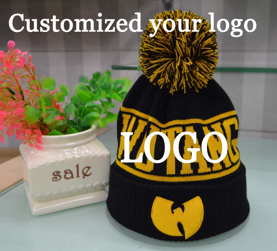 

Adult Winter Beanies Factory Customized Skullies hats knitted Dobby Your Design Beanie Winter Skull Caps warm Hip Hop hats with ball, Custom your design