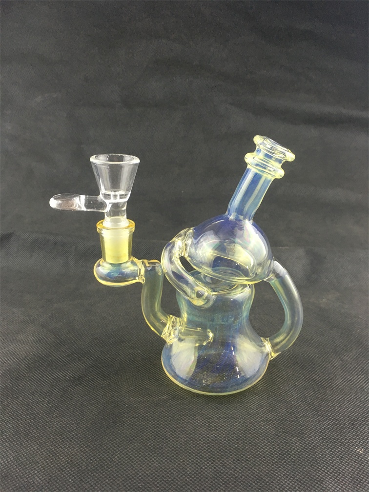 

Yellow Hookah, oil rig pipe,carta glass cycle 14mm connector, welcome to order