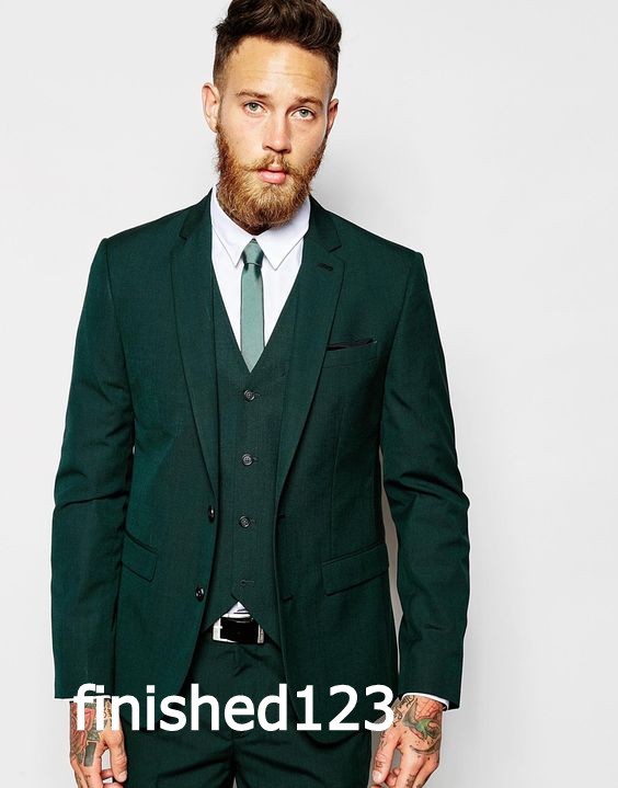 

Classic Style Two Button Groom Tuxedos Notch Lapel Groomsmen Best Man Blazer Mens Wedding Suits (Jacket+Pants+Vest+Tie) H:635, Same as image