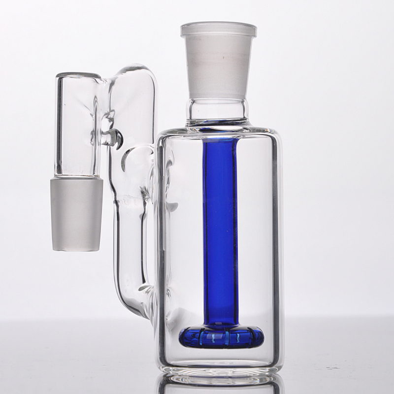 Blue or clear Color Glass Ash Catcher joint 18.8mm Smoking Recycler Water Pipe Bong ash catcher pure color Assorted-image-267673986