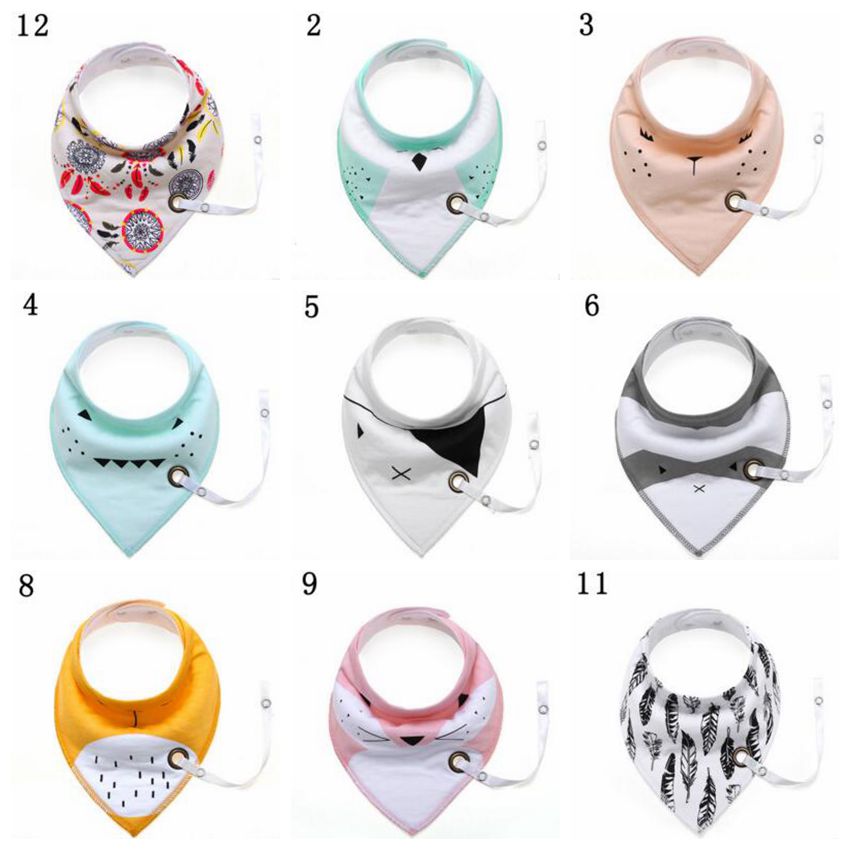 

Infant Bibs Baby INS Burp Cloth Cartoon Saliva Towels Kids Cotton Printed Fashion Head Scarf Feeding Triangle Slobber Bibs Pinafore B3596
