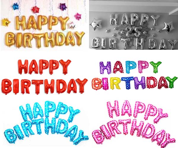 

HAPPY BIRTHDAY letter balloons Birthday Party decorations Alphabet 16inch aliuminum foil balloon Party supplies 13 letters /lot