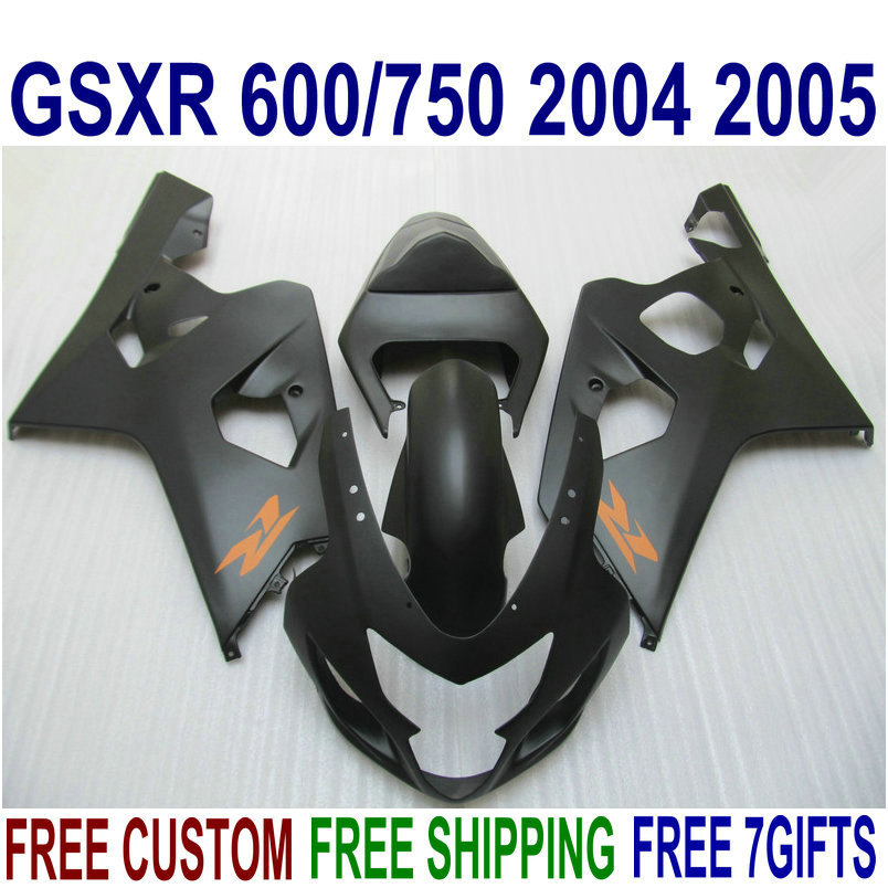 

Fairings bodywork set for SUZUKI GSXR600 GSXR750 04 05 K4 GSX-R 600/750 2004 2005 all matte black plastic fairing kit QE60, Same as the picture shows