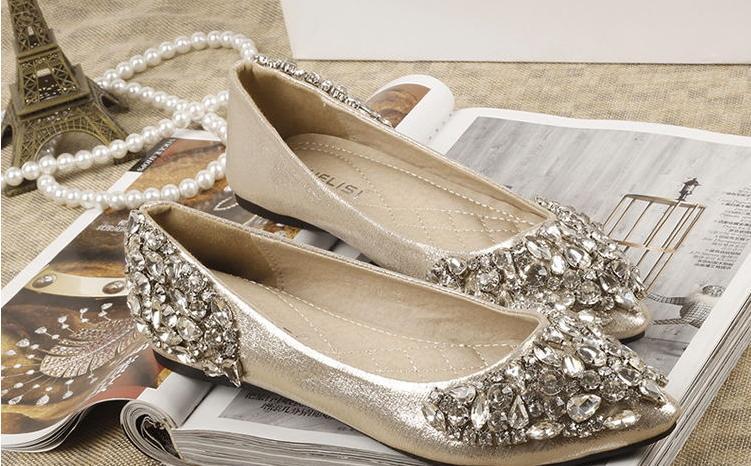 Bling Wedding Shoes Flats Online 