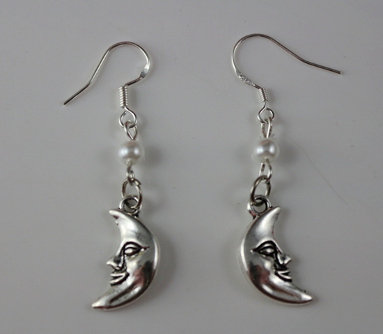 

Fashions 925 Sterling Silvers Drop Earrings Jewelry Earrings For Women Dress Brand Smiley Moon Pearl Bead Charms 50Pair N1349