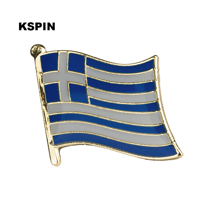 

Free shipping the Greece Metal Flag Badge Flag Pin KS-0191, Black