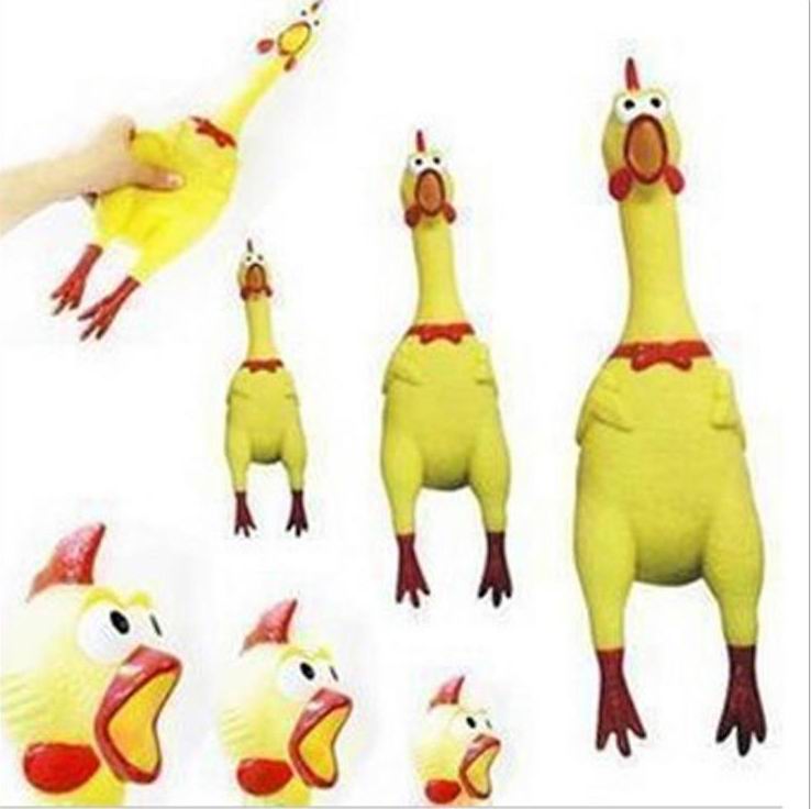Shrilling Rubber Chicken Jokes Toys Dog Pet Screaming Chicken for Children Party Gadgets Gifts Sound Squeeze Toy-image-371570676