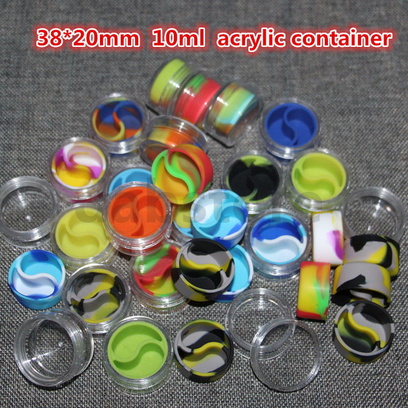 

10 ML bho none stick silicone jars dab wax container,silicone containers,oil silicone containers jars free DHL