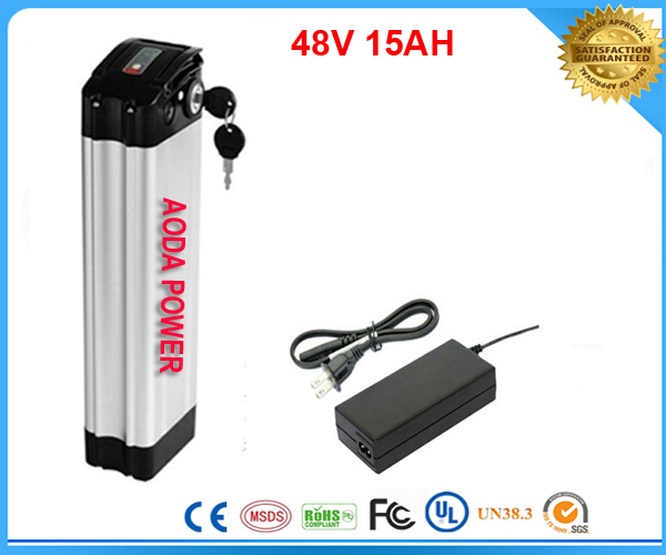 free shipping 1pcs/lot 48V 15Ah Electric Bicycle Battery with Aluminum Case , BMS ,54.6V 2A charger-image-230918159