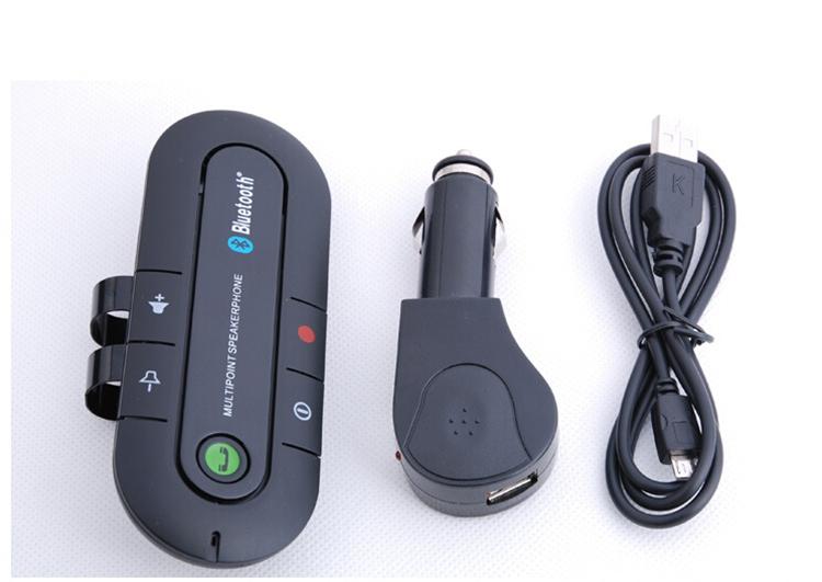 New 2015 Wireless Stereo Bluetooth Handsfree Speakerphone Car Kit With Charger Hands Free Bluetooth Car Kit-image-232869663