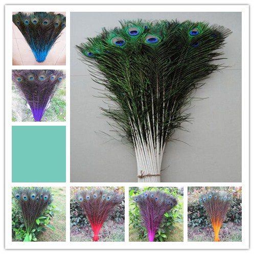 

100 PCS High quality 70-80cm / 28-32inches peacock feathers U pick color