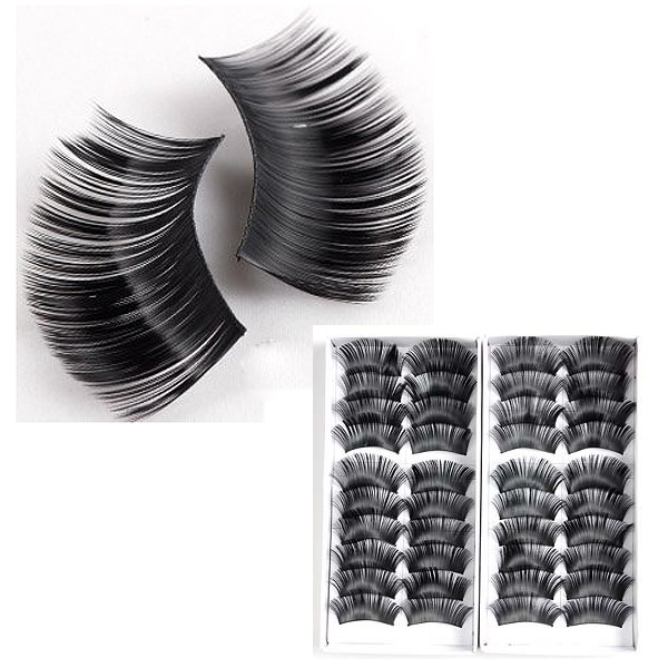 

Wholesale-FJS! 2x 10 paire faux cils extra long 2cm cil noir volumineux maquillage yeux eyelashes